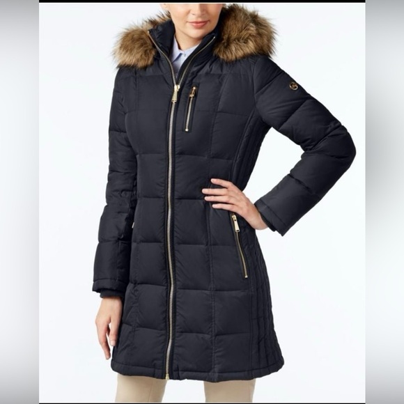 Michael Kors navy long puffer jacket women’s size XS - Picture 10 of 10